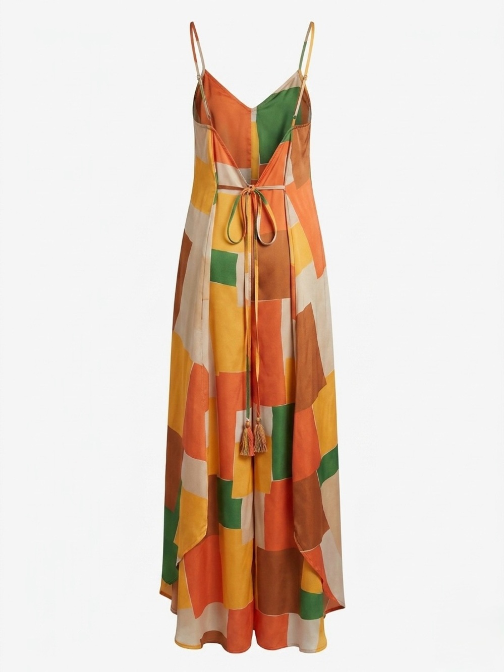 NWT Easel Geometric Colorblock Boho Wide Leg Jumpsuit - Size M - Picture 4 of 7
